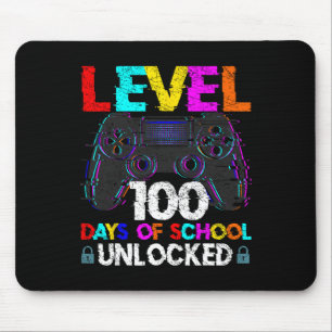 100 Tage SchulGamer-Junge Stufe 100 ungesperrte Ga Mousepad