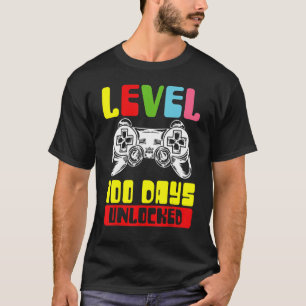 100 Tage SchulGamer Stufe 100 Tage Unverschlossen  T-Shirt