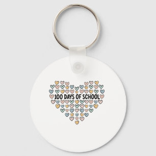 💖 100 Tage Schulherz Design Schlüsselanhänger