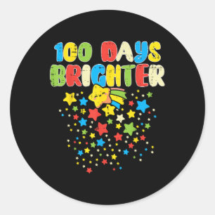 100 Tage Schulhubstars Niedlich 100. Tag Runder Aufkleber