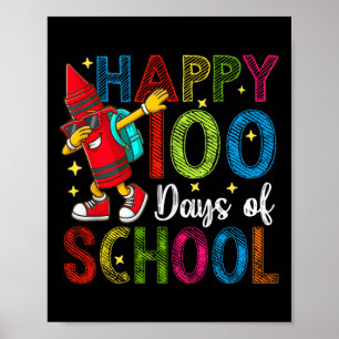 100 Tage schulische farbenfrohe Bleistift-Lehrer Poster
