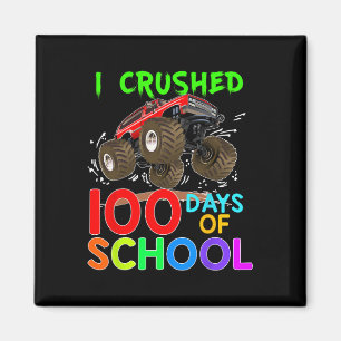 100 Tage schulische Monster Truck Kids Boys zerstö Magnet