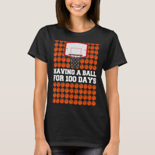 100 Tage Schuljunge Kinder mit einem Ball Basketb T-Shirt