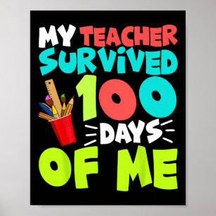 100 Tage Schuljunge Mädchen Kinder Lehrerin Gesche Poster