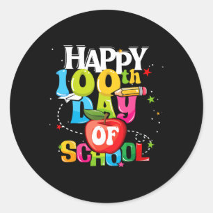 100 Tage Schulkid T-Shirt glücklich 100. Tag Scho Runder Aufkleber