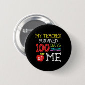 100 Tage Schulkinder 100. Schultag Button (Vorne & Hinten)