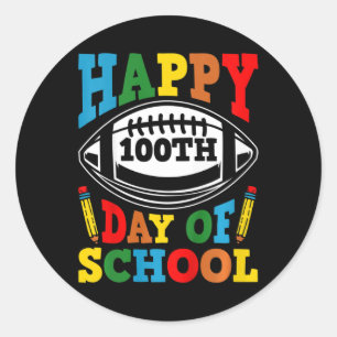 100 Tage Schulkinder Jungen glücklich 100. Tag der Runder Aufkleber