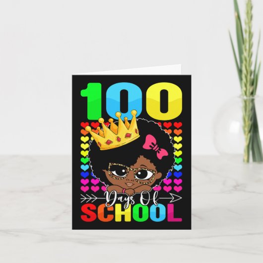 100 Tage Schulkinder Mädchen Schwarzes Afrika Amer Karte (Vorderseite)