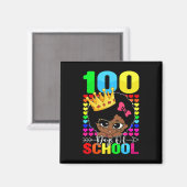 100 Tage Schulkinder Mädchen Schwarzes Afrika Amer Magnet (Vorderseite/Rückseite)