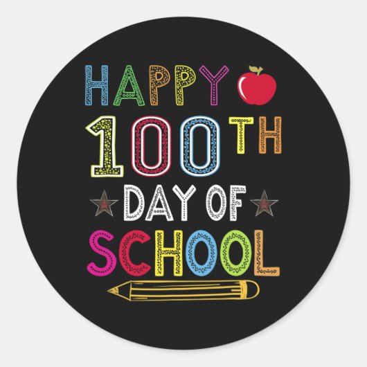 100 Tage Schulkindergeschenk für Schüler Runder Aufkleber (Vorderseite)