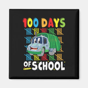 100 Tage Schulkleidung Garbage Truck für jeden Magnet
