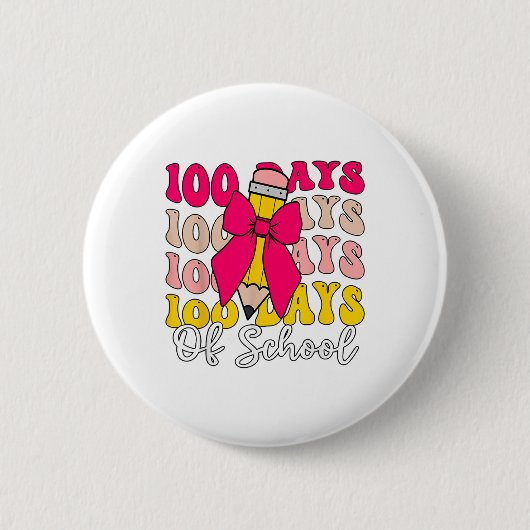 100 Tage Schulkoquette Bow 100. Tag Button (Vorderseite)