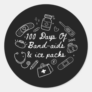 100 Tage Schulkrankenschwester 100 Tage Bandagen E Runder Aufkleber