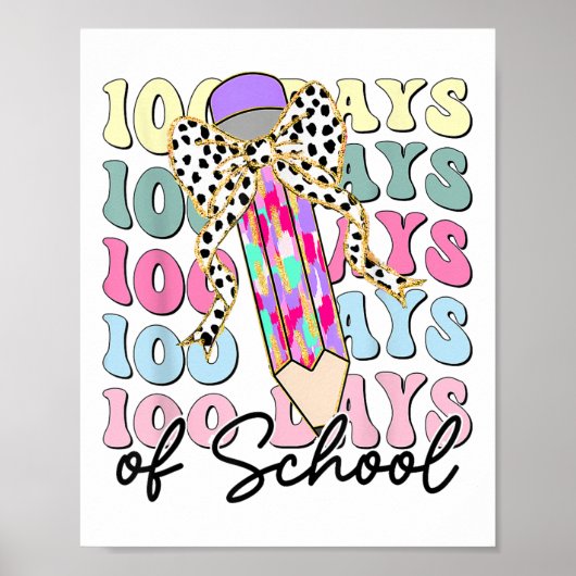 100 Tage Schullehrer 100. Schultag Poster (Vorne)