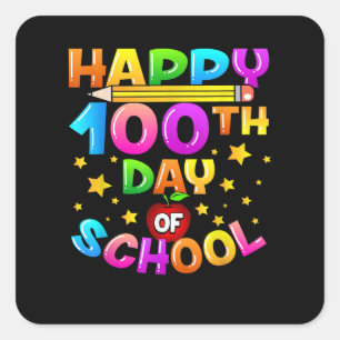 100 Tage Schullehrer 100. Schultag Quadratischer Aufkleber
