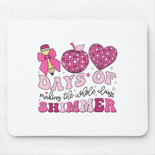 100 Tage Schullehrer Coquette Bow 100. Mousepad (Vorne)