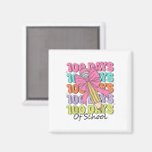 100 Tage Schullehrer Coquette Bow 100. Tag Magnet (Vorderseite/Rückseite)