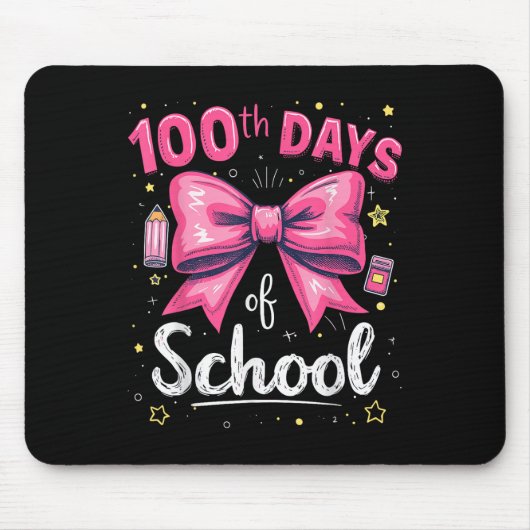 100 Tage Schullehrer Coquette Bow 100. Tag Mousepad (Vorne)