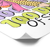 100 Tage Schullehrer Coquette Bow 100. Tag Poster (Ecke)