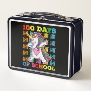 100 Tage Schullehrer-Einhorn Metall Brotdose