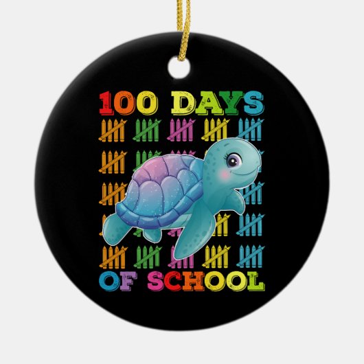 100 Tage Schullehrer Keramik Ornament (Vorne)