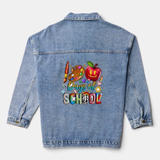 100 Tage Schullehrer & Kinder - Geschenkband Jeansjacke (Rückseite)