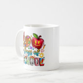 100 Tage Schullehrer & Kinder - Geschenkband Kaffeetasse (Vorderseite Links)