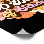 100 Tage Schullehrer Kinder Groovy 100 Tag Poster (Ecke)