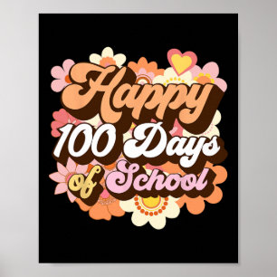 100 Tage Schullehrer Kinder Groovy 100 Tag Poster