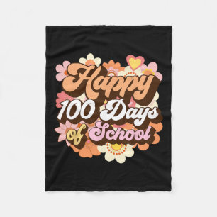 100 Tage Schullehrer Kinder Retro glücklich 100. Fleecedecke