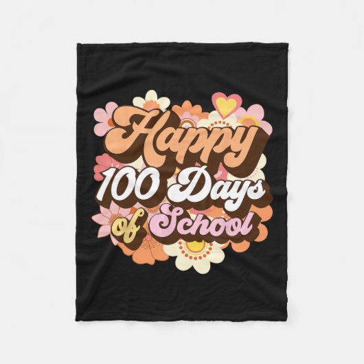 100 Tage Schullehrer Kinder Retro glücklich 100. Fleecedecke (Vorderseite)