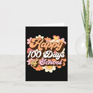 100 Tage Schullehrer Kinder Retro glücklich 100. Karte