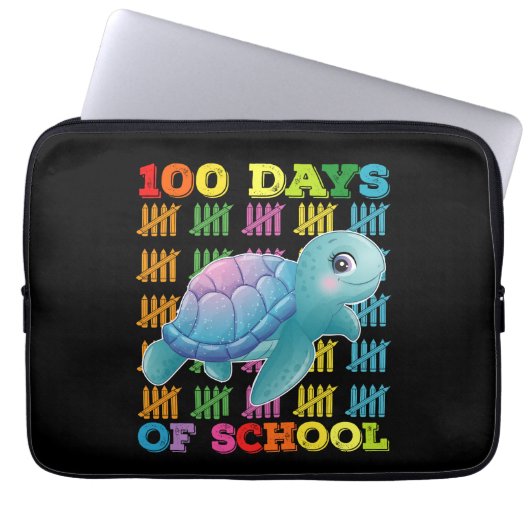 100 Tage Schullehrer Laptopschutzhülle (Vorderseite)