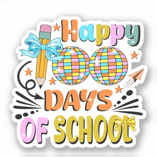 100 Tage Schullehrer. Lehrerbewertung Aufkleber (Vorderseite)