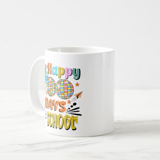 100 Tage Schullehrer. Lehrerbewertung Kaffeetasse (Vorderseite Links)