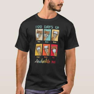 100 Tage Schullehrer Llama tragen Maske Wron T-Shirt