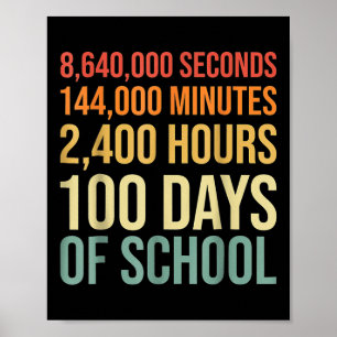 100 Tage Schullehrer Outfit 80er Retro Vintag Poster