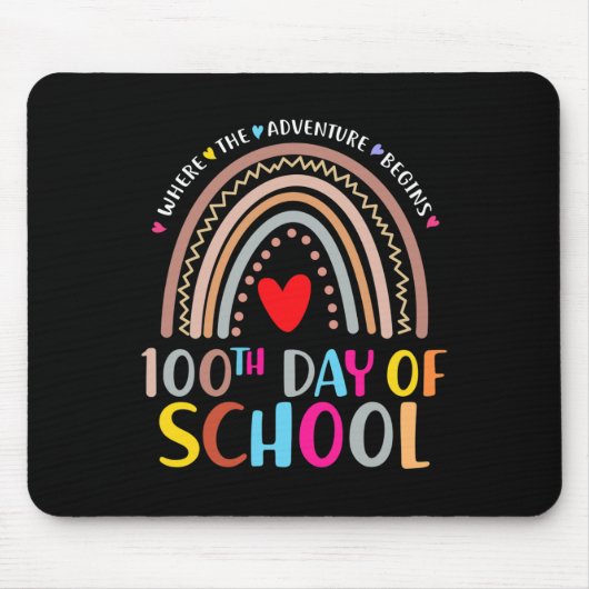 100 Tage Schullehrer Regenbogen 100 Tage Leopa Mousepad (Vorne)