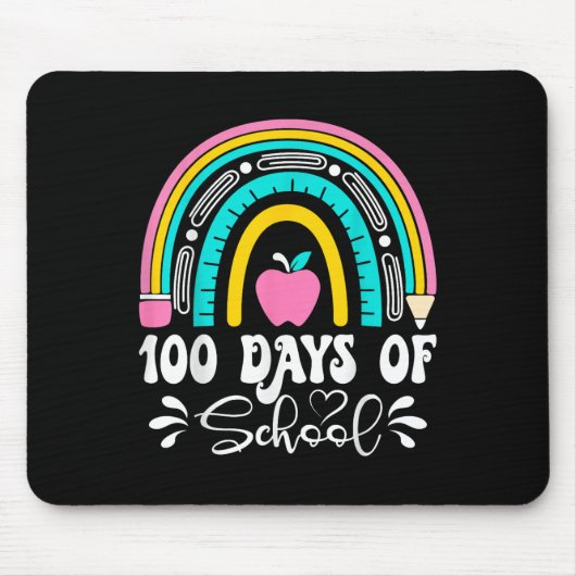 100 Tage Schullehrer Regenbogen am 100. Tag Mousepad (Vorne)