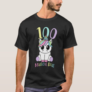 100 Tage Schullehrer Unicorn Tragemaske W T-Shirt