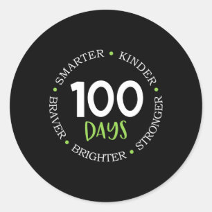 100 Tage Schullehrerteam Kinder Wachstum Minds Runder Aufkleber