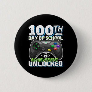 100 Tage Schulleistung - ungesichertes Videospiel Button