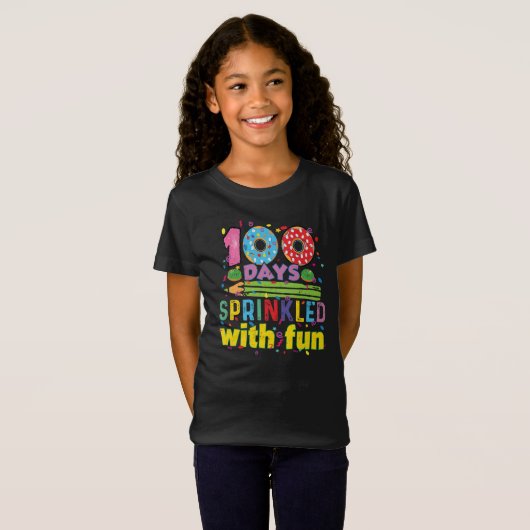 100 Tage Schulmädchen Kindergarten 100. Tag T-Shirt (Vorne ganz)