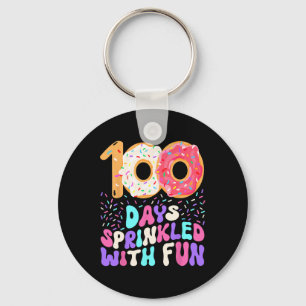100 Tage Schulmädchen Niedlich Sprinkled Donut Hap Schlüsselanhänger