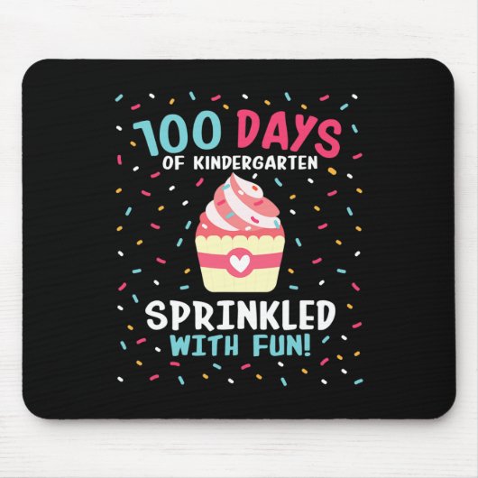 100 Tage Schulmädchen Sprinkled Fun Cupcake Mousepad (Vorne)
