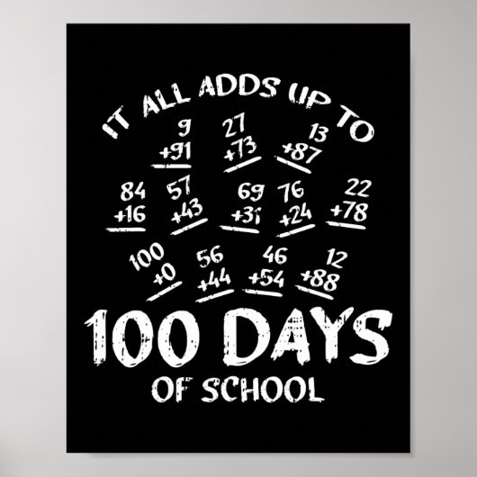 100 Tage Schulmathematik Ergänzung Cool Lehrer Stu Poster (Vorne)