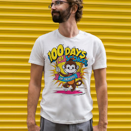 100 Tage Schulmonkey Celebration Design T-Shirt