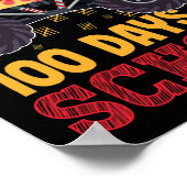 100 Tage Schulmonster Truck Kids Girl zerdrückt Poster (Ecke)