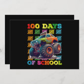 100 Tage Schulmonster Truck Lehrer Student Einladung (Vorne/Hinten)