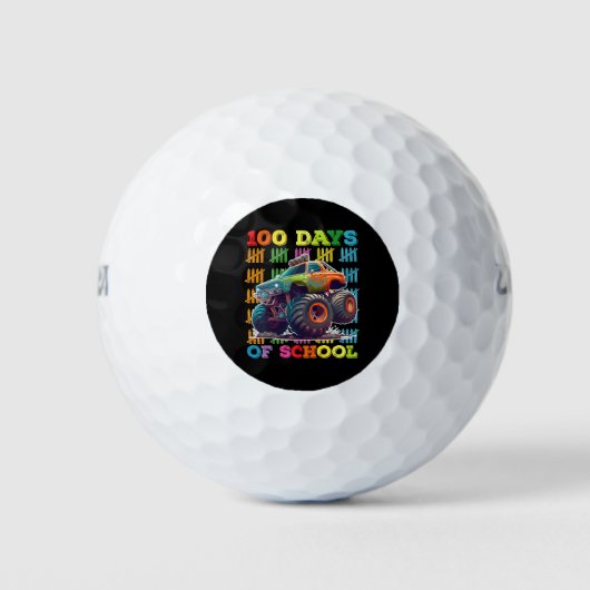 100 Tage Schulmonster Truck Lehrer Student Golfball (Vorderseite)